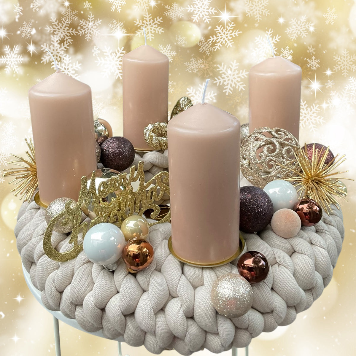 Adventskranz 🪽 Creme&Braun 40cm