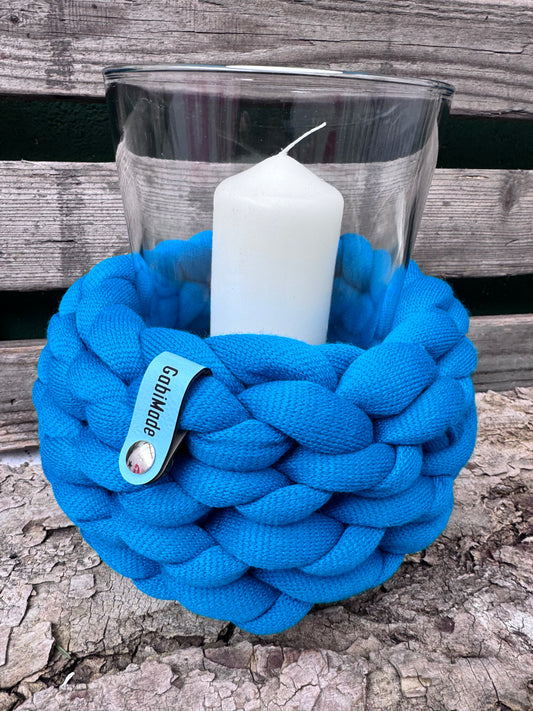 Ein Windlicht in Smaragd mit passenden Glaseinsatz 