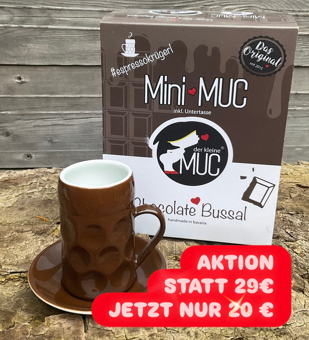 Eine braune Espresso Tasse mit Unterteller 