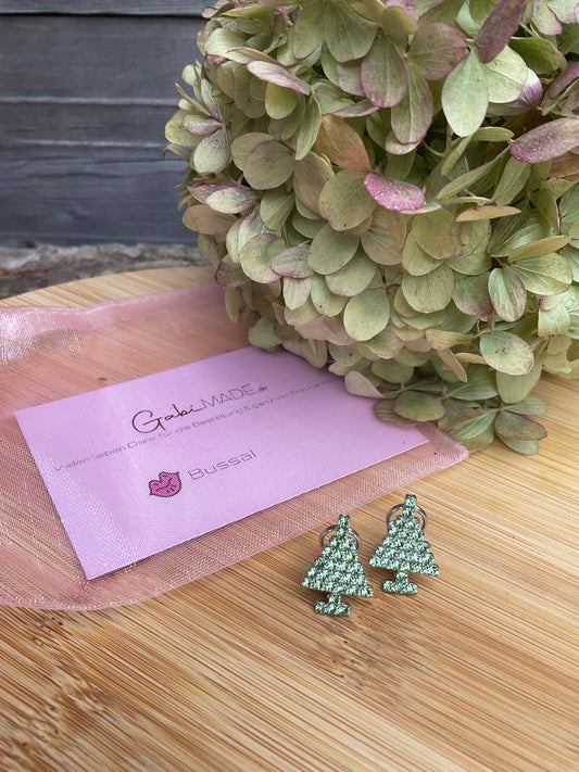 Glitzernde Tannenbaum Ohrringe in grün 