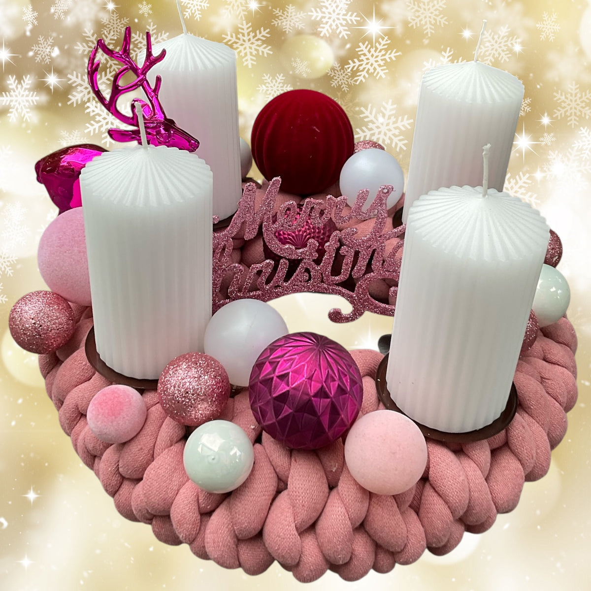 Adventskranz 🩷💕 Rosa/Bordeaux 35cm